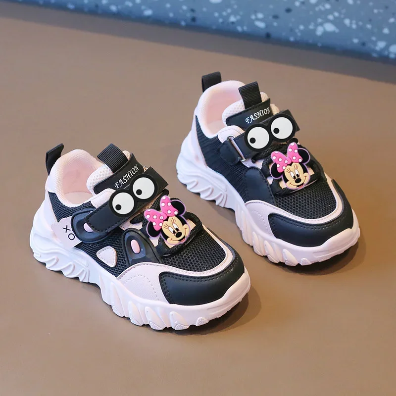 

Disney Girls Sneakers Soft Sole Baby Toddler Shoes Minnie Mouse Children Sports Shoes Mickey Spring Autumn Boy Mesh Casual shoes