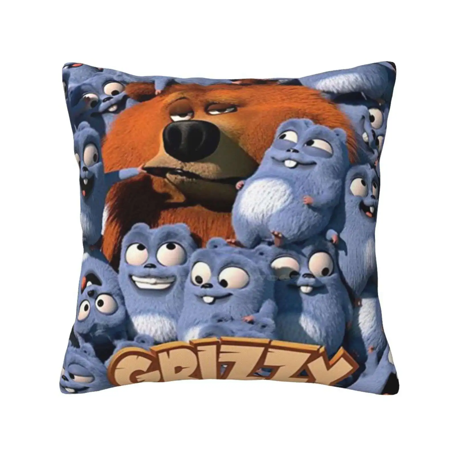 Kids Movie Cartoon Home Sofa Car Cushion Cover Pillowcase Bear Grizzy Tv And The Lemmings Yt Paw Trend