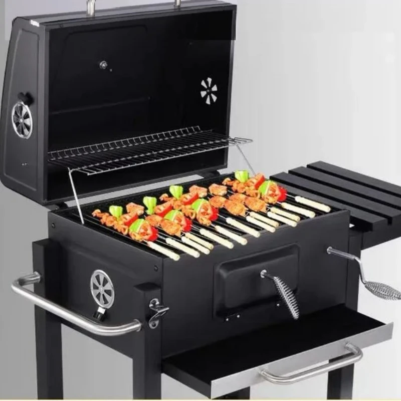 

24-Inch large multi-purpose charcoal grill 490-inch cooking area with raised charcoal tray and collapsible side table