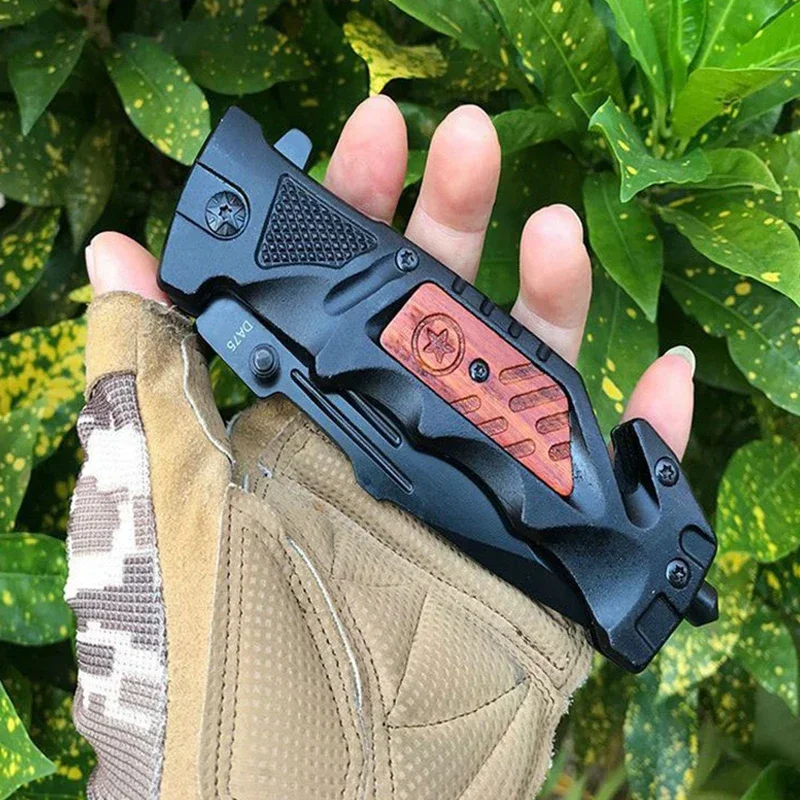 Outdoor thickened aluminum handle portable self-defense tactical folding knife, sharp and convenient camping survival knife