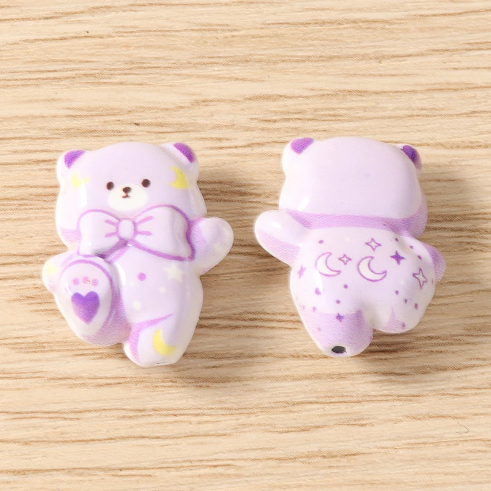 Tusember 5 Stück 15*19mm Niedliche Kawaii Keramik-Katzen-Anhänger Perlen für Schmuckherstellung Armbänder Halsketten DIY Mädchen Geschenke – Detail 14