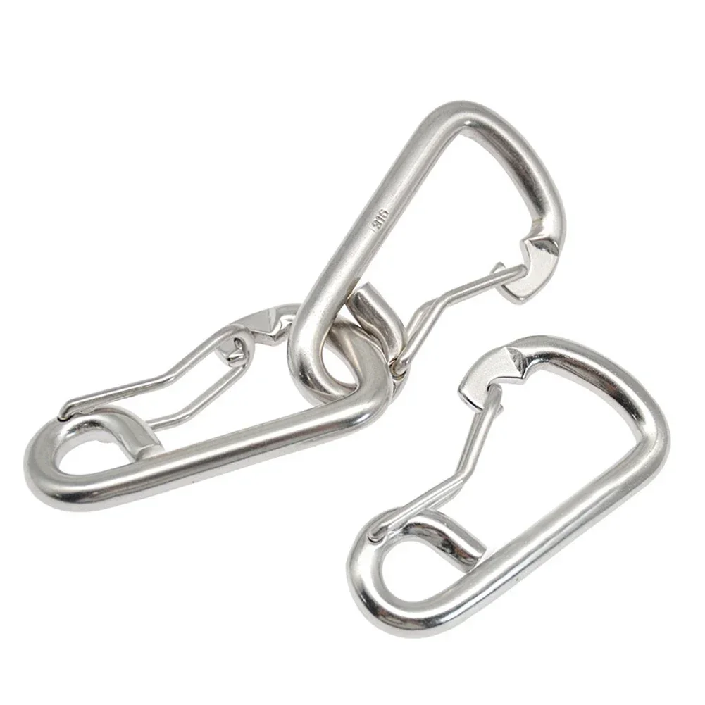 Accessory Carabine Camping Hook Anti-corrosion Portable 316 Stainless Steel Carabiner Lightweight 80mm Quality