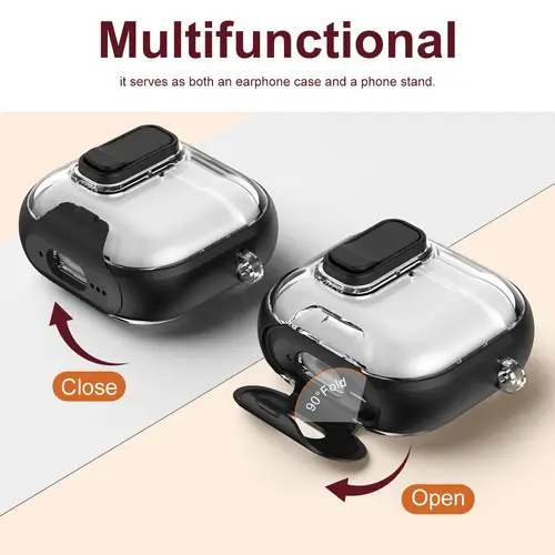 Imagen 2 del producto Para AirPods Pro 3 funda 2025 con soporte para teléfono y Kit de limpieza funda protectora de cuerpo completo para AirPods Pro 3 con llavero para mujeres y hombres