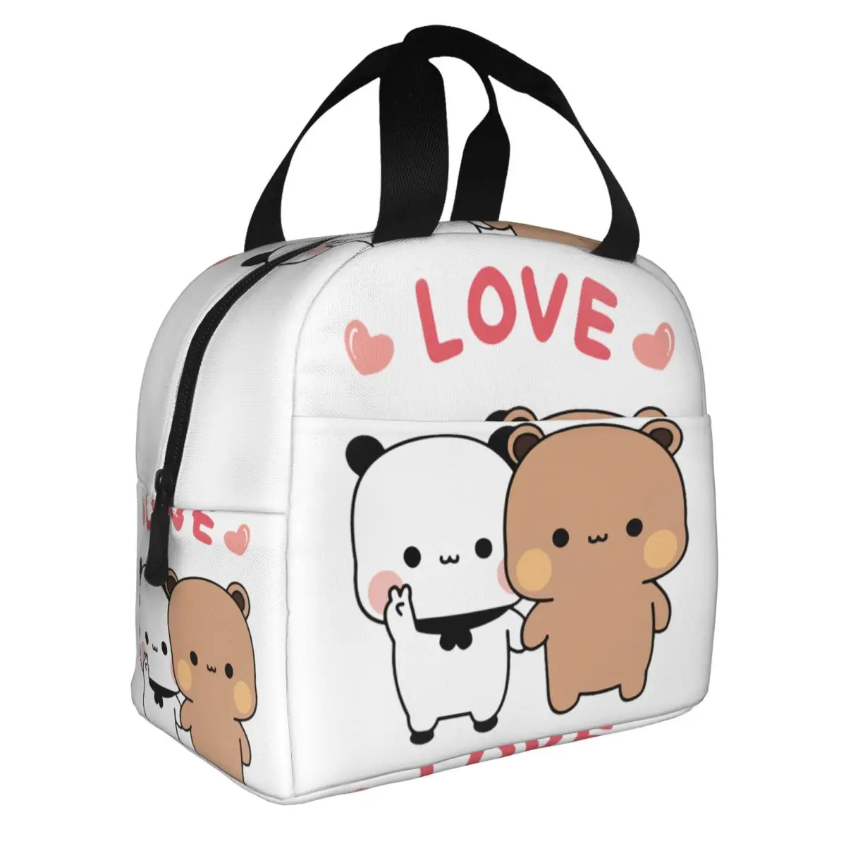 Panda Bear And Brownie BUBU DUDU Couple Insulated Lunch Bags for Women Portable Thermal Cooler Bento Box Outdoor Camping Travel