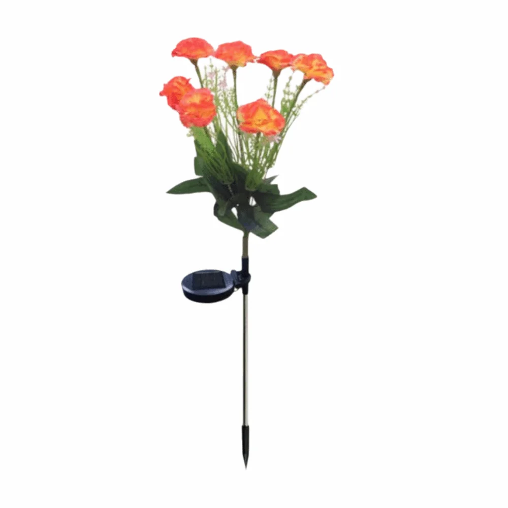 7 Heads Outdoor Yard Lights Colorful Solar Powered LED Simulation Flower Lights Simulation Flower Waterproof Garden Floral Lamp