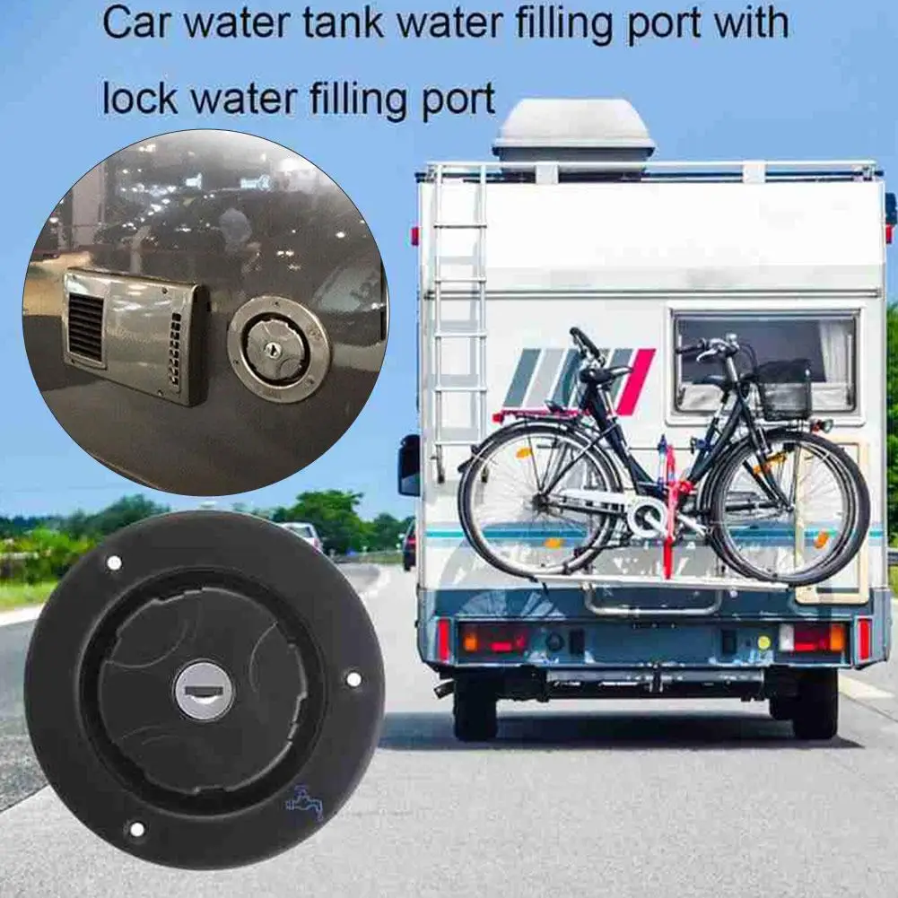 

Gravity Freshwater Inlet Lockable Leakproof Water Inlet Filler Cap with 2 Keys for RV Motorhome RV Parts Accessories D9O4