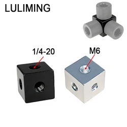 1/4 M6 Square 6-sided Conversion Nut Aluminum Alloy Fixed Block Uutdoor Camping Desktop Shelf Accessories