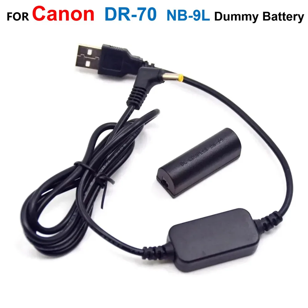 

5V USB Cable Adapter DR-70 DR70 DC Coupler NB9L NB-9L Dummy Battery For Canon IXUS1000 IXUS1100 1000HS 500HS 510HS 50S 530HS