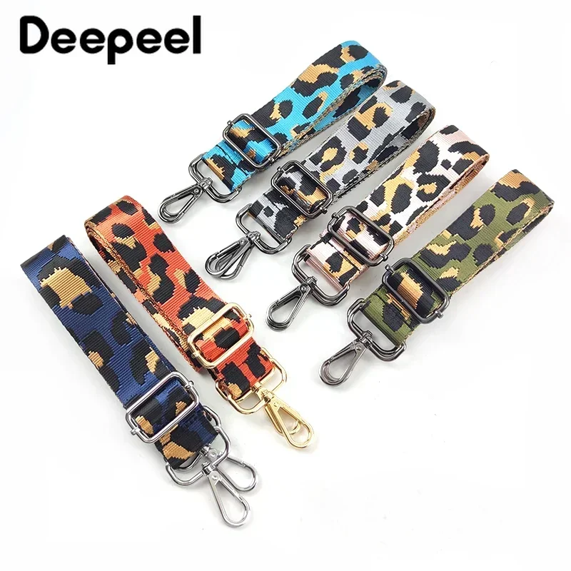 Deepeel kobiety 3.8cm szeroki kolorowy pasek do torby lampart paski na ramię akcesoria damskie nylonowe regulowane torby typu Crossbody pasek