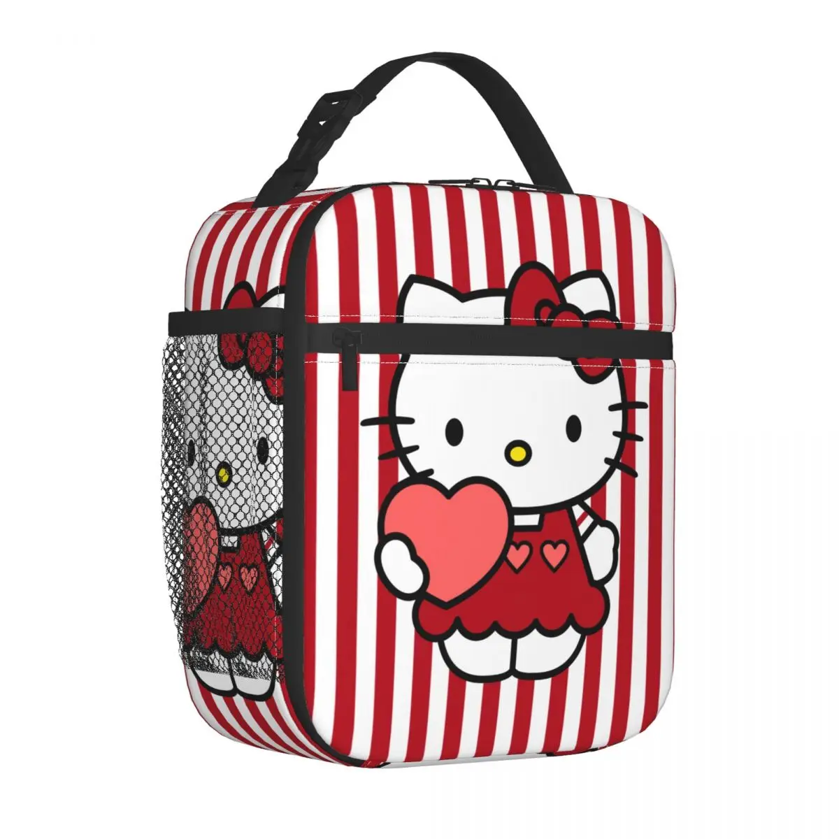 Custom Hello Kitty Insulated Lunch Bag for Women Thermal Cooler Food Lunch Box School Portable Tote Bags