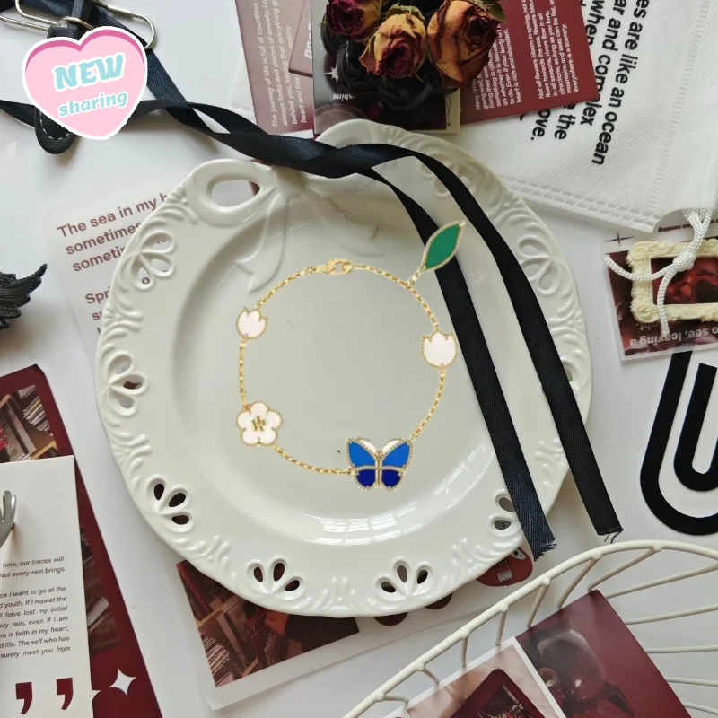 

New Arrival： Fashion High Luxury 925 Sterling Silver 4 Leaf Clover Set Versatile Perfect Gift