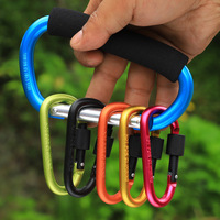 Carabiner Clips with Screw Gate Carabiners Hiking Clips with 7.5mm Diameter Aluminum Rod EDC Outdoor Camping Equipment Hook