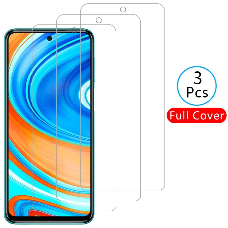 Protector de pantalla de vidrio templado para Xiaomi Redmi Note 9 Pro Max 9s 9t, 3 uds.