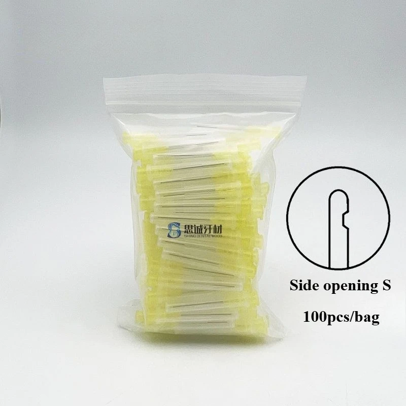 100 قطعة الأسنان عن طريق الفم المتاح بالمنظار شطف إبرة نهاية مغلقة الجانب قطع من جانب واحد الثنائي مفتوح قناة الجذر شطف إبرة