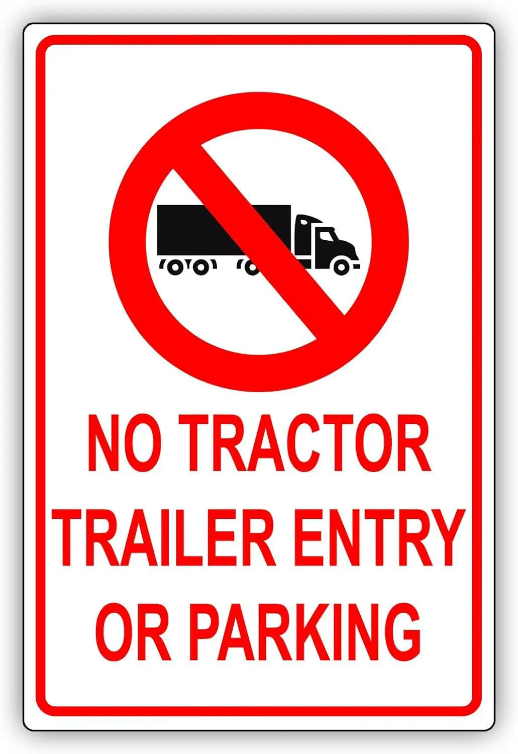 Metal Vintage Tin Sign No Tractor Trailer Entry Or Parking Caution Warning Notice For Home Yard Farm Garden Garage Wall Decor Vi