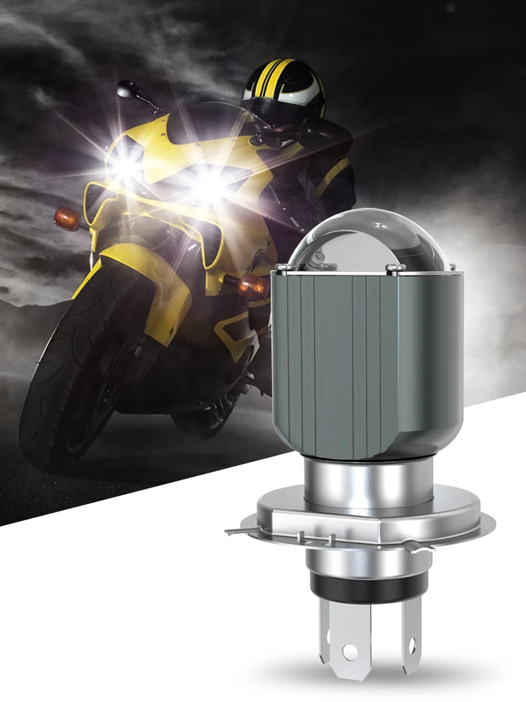 Ampoule de phare de Moto H6 BA20D LED H4, projecteur CSP 60000LM 12V, accessoires de Motos, lampe Hi Lo antibrouillard blanc jaune