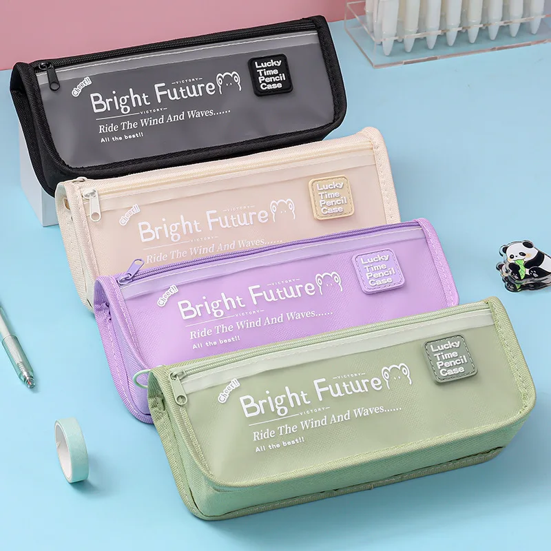 INS New Large Capacity Case For Elementary School Students, Simple And Dirt-Resistant Bag, Customizable Stationery Box,