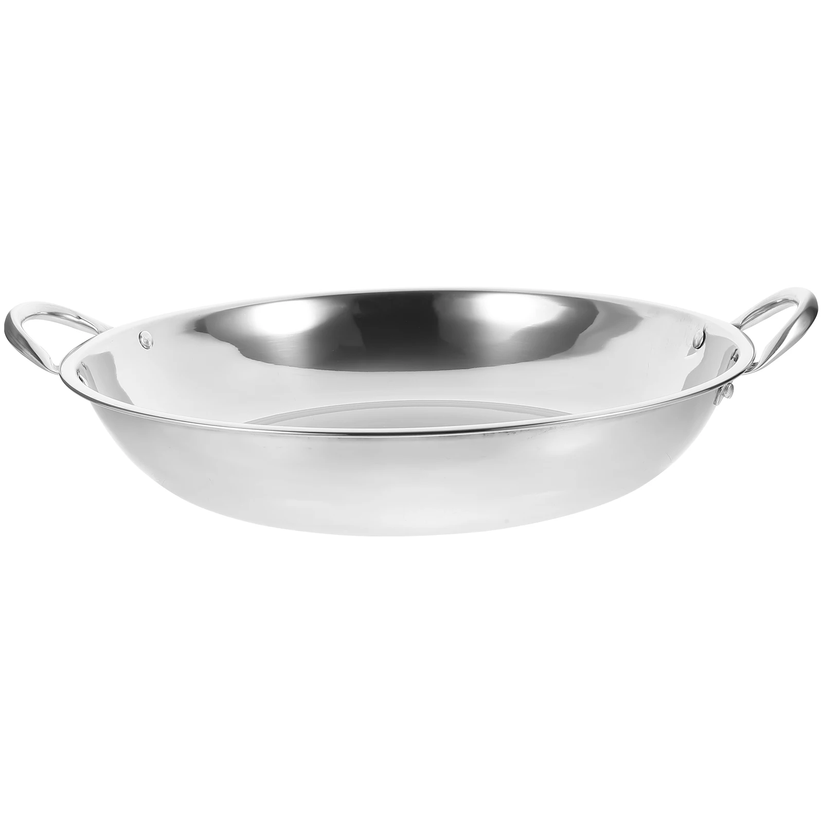 

Double Handle Stainless Steel Cooking Pot Durable Hot Pot Pan for Kitchen Camping Household Metal Cookware Stainless Steel Pan
