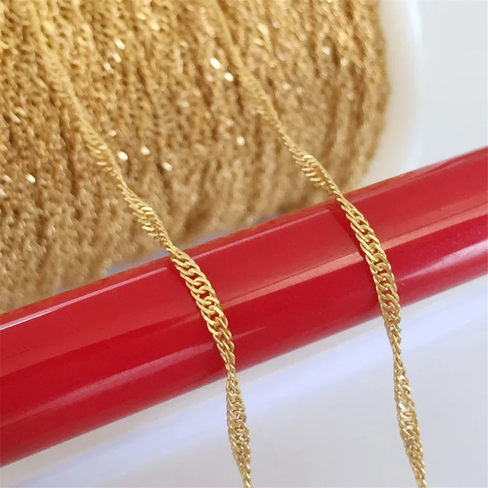 14K Gold Filled Bulk Unfinished Twist Singapore Chain 1.8mm for Necklace Footage 3.28ft(about 1m)