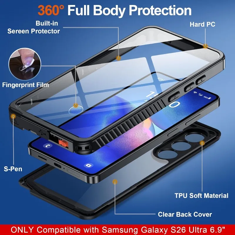 IP68 Wasserdichtes Gehäuse für Samsung S26 Ultra S25 S24 Ultra Plus A57 A37 Vollständiger Körperschutz Unterwasser-Tauchhülle – Detail 3