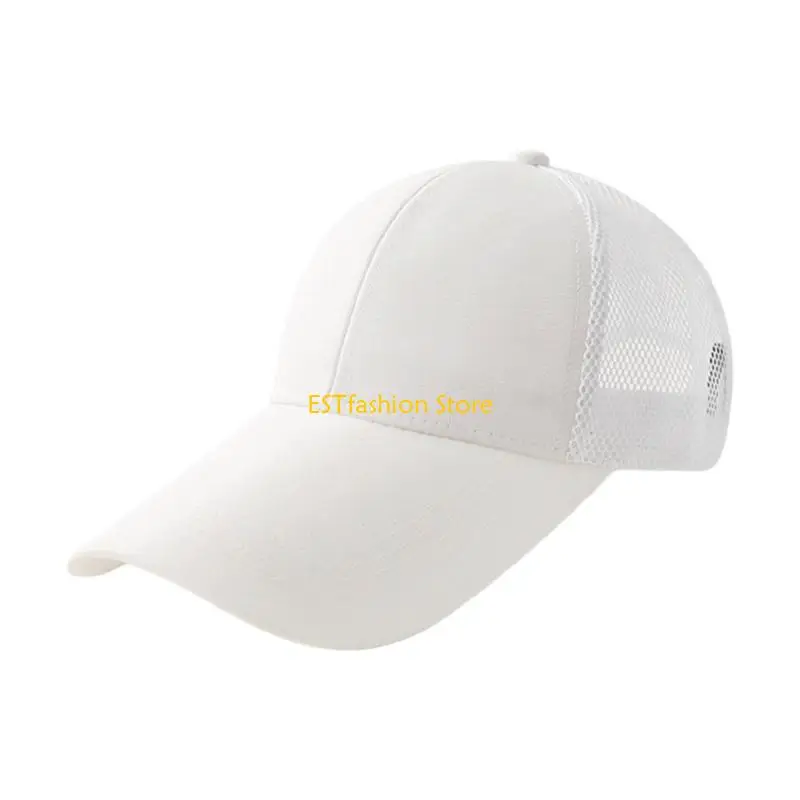Y5GC Breathable Mesh Summer Sun Hat Color Design Wide Brimmed Truckers Hat For Sports Daily Use