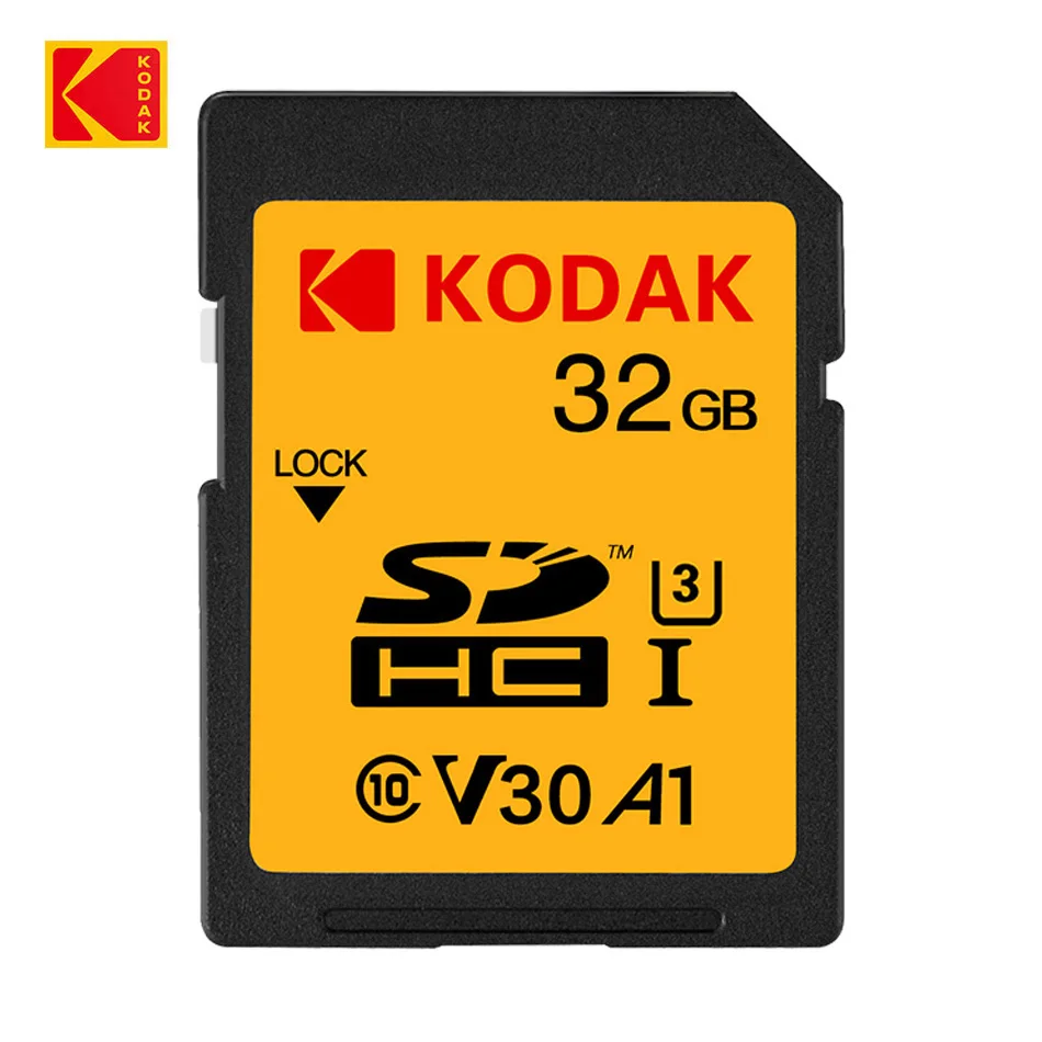 KODAK SDXC Geheugenkaart 32GB 64GB 128GB 256GB U3 V30 Class10 Hoge Snelheid SD-kaart 4K UHD Video-opname voor Camera DSLR