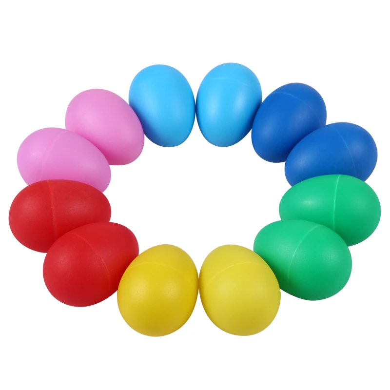 12 Stück Sandeier Percussion Eier schüttler Musik instrument bunte Plastiks and Eier Osterei Shaker zum Lernen DIY Malerei