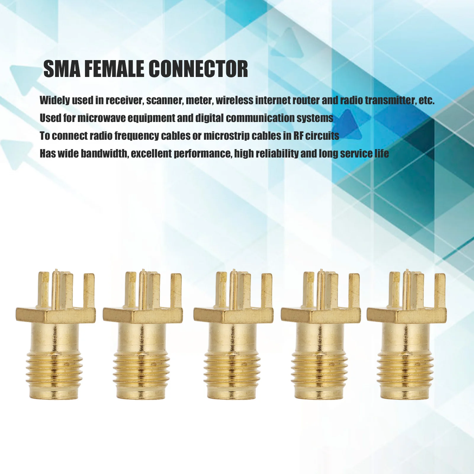 

Адаптер разъема для крепления SMA, гнездовой базовый разъем, 4-контактный радиочастотный разъем, широкая полоса пропускания, адаптер разъема для крепления SMAKE