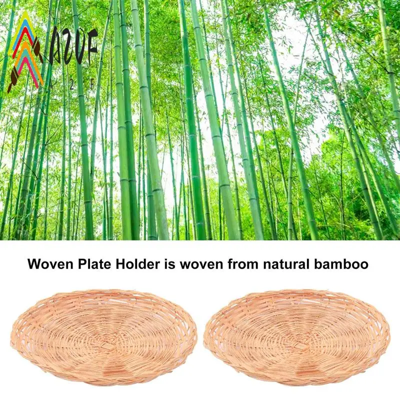 

A20F-держатель для бамбуковых бумажных тарелок-10-дюймовый круглый тканый держатель для тарелок, многоразовые держатели для бумажных тарелок для пикника