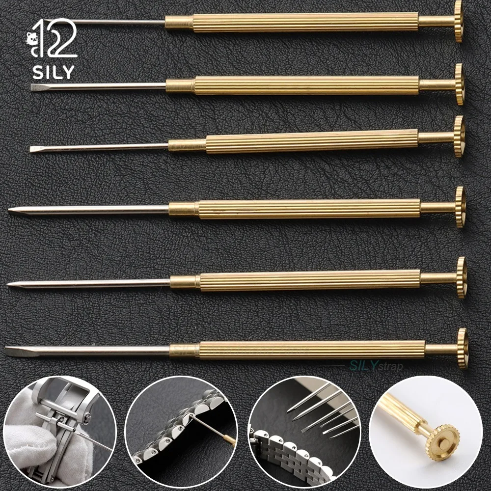 0.8mm 1.0mm 1.2mm 1.4mm 1.6mm 1.8mm Metal Slotted Screwdriver for Rolex Watch Repair Tools Removal Install Screws Set Watchmaker