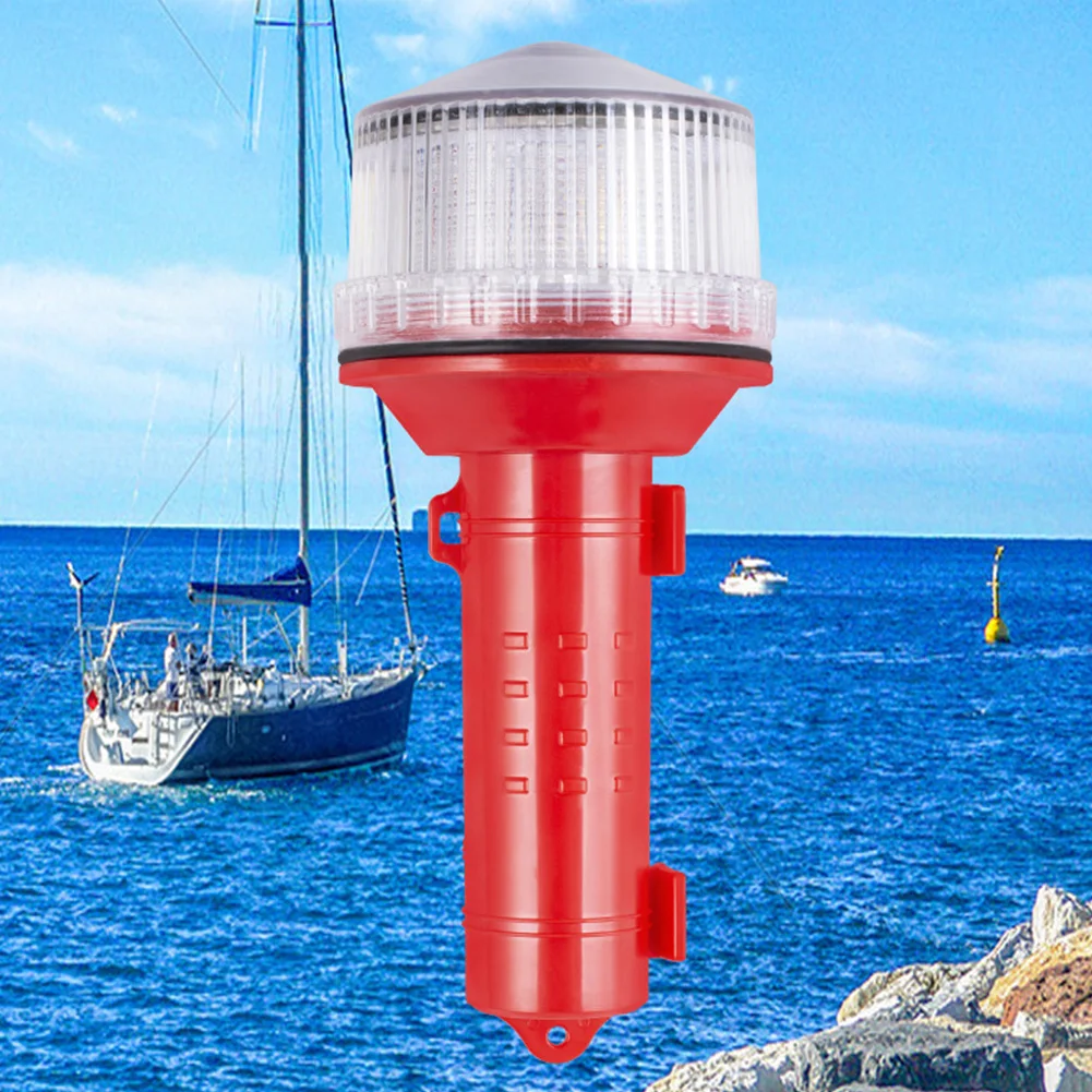 Solar Charging LED Flashing Torch Light 2KM Visual Distance Portable Flashlight 3 Colors Boat Navigation Light for Boats Anchors