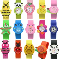 Digital Cartoon Boys Wrist Watch Slap Snap Fashion Girls Silicone Electronic Children Kids Watches