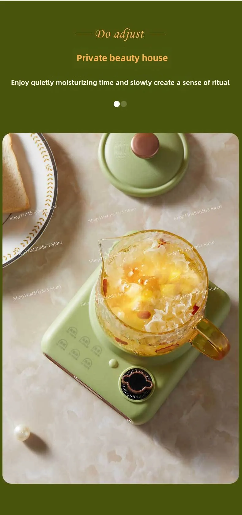 Gezondheidsbeker Elektrische stoofpotbeker Draagbare ketel Glazen gezondheidspot Elektrische beker Kantoor Kleine theepot