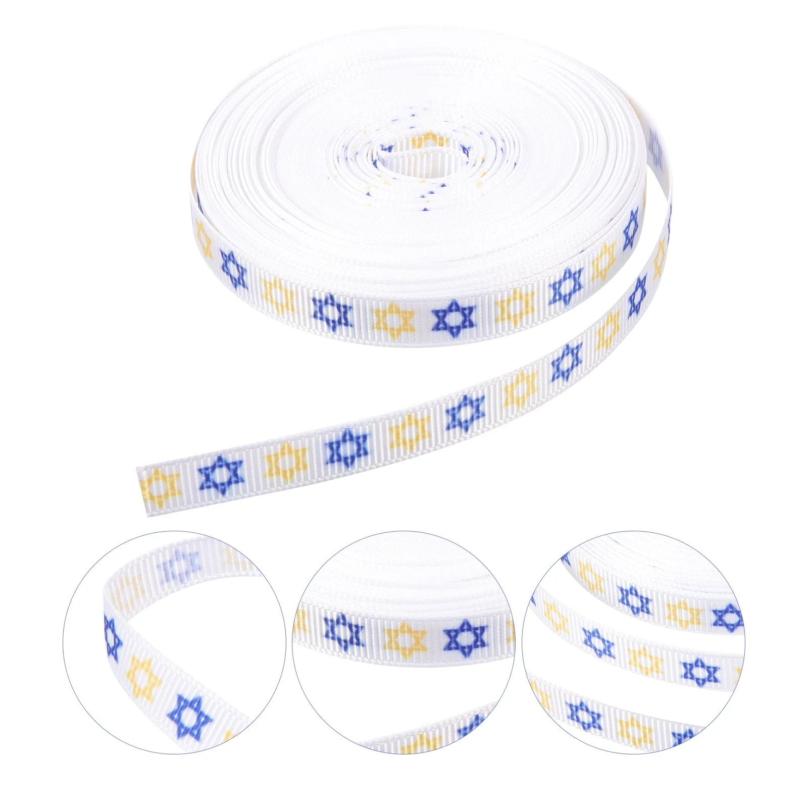 Hanukkah Ribbon Jewish Decoration DIY Gift Packaging Wrapping Hair Clamp Elegant Style Ribbons Wreath Multi-function