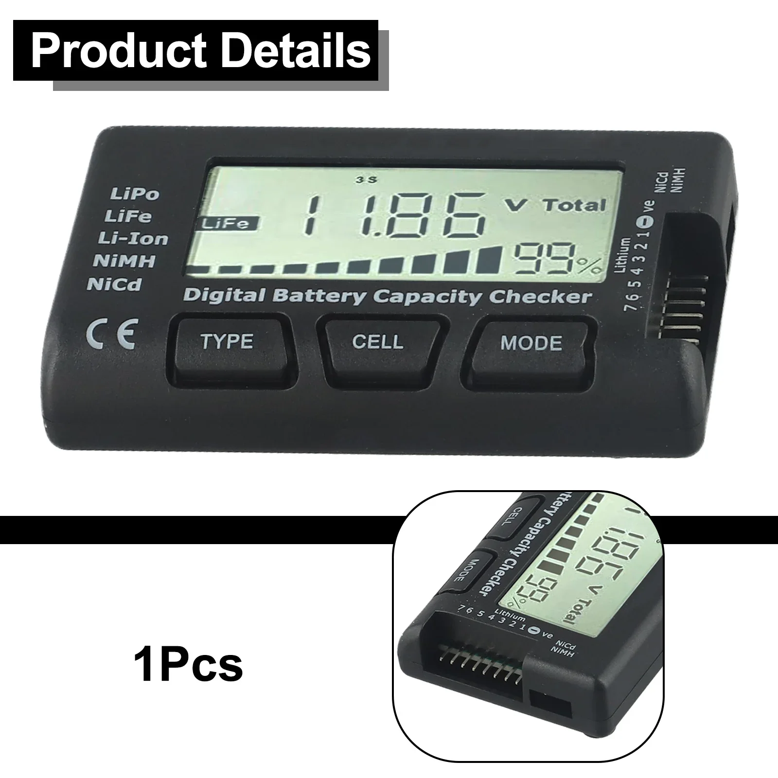 Accurate Voltage Tester Battery Voltage Tester Battery Testing Tool Compact Product Size Comprehensive Monitoring