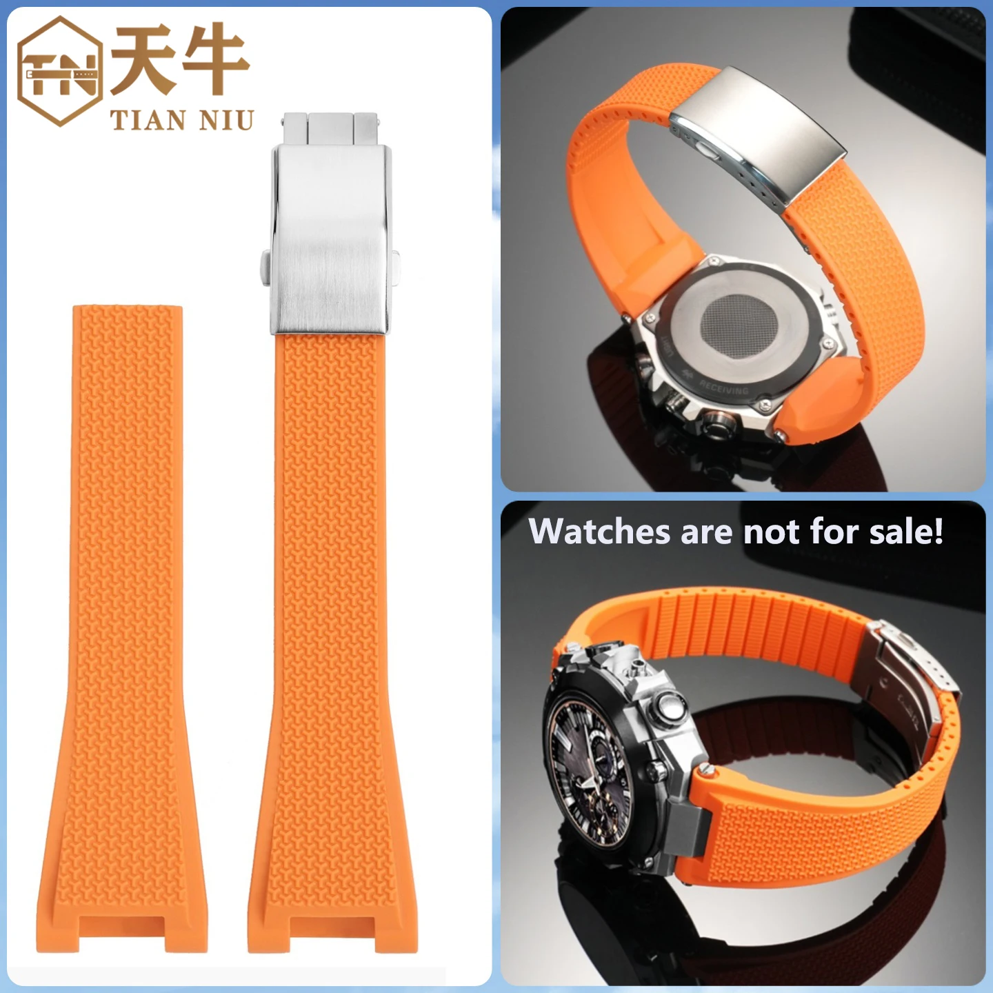Schwarz Orange Blau Rot Weiches Silikonarmband für Casio 5625 MRG-B2000 Harz Silikonarmband Herren Gummiarmband Sportarmband