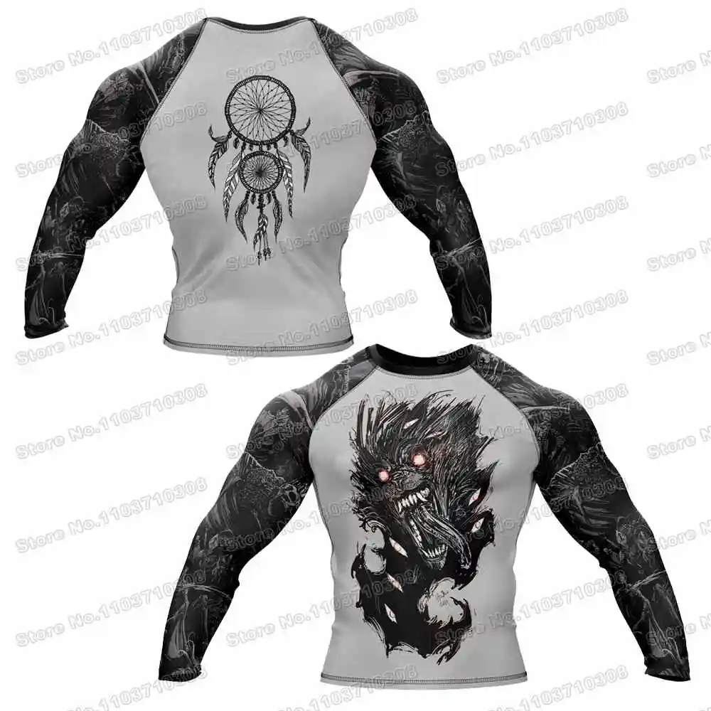 Lycan camisas curtas wwf rash guards camisa de surf camisas de praia roupa de banho mergulho ginásio shorts mma bjj masculino jiu jitsu conjuntos de fitness