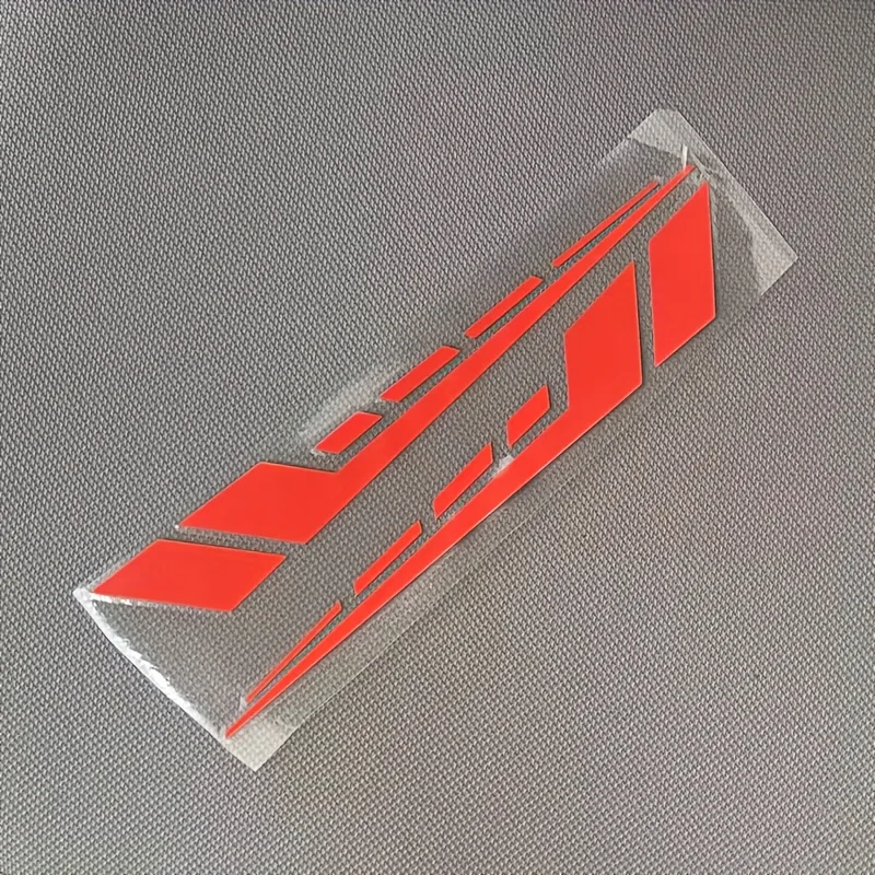 Motorcycle Red Stripe Decals, Geometric High-Low Structure Vinyl Stickers, Waterproof Durable for Body & Fairing