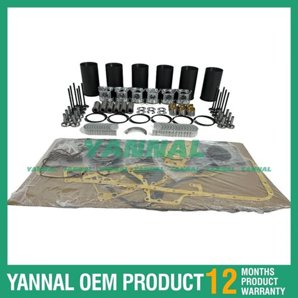 

6 PCS Overhaul Rebuild Kit With Gasket Set Bearing-Valve Train For Hino W06D