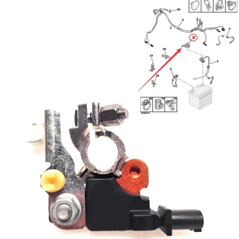 Battery Negative Wire Protection Module Battery Negative Wire Sensor For Peugeot 3008/408/508 For Citroen C4 9802043480