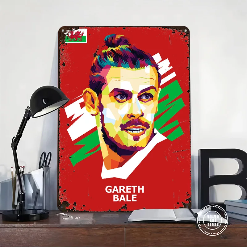 Gareth Bale Tinplate Poster Customized Wall Art Retro Vintage Metal Signs for Fans Custom Plate Interior Accessories House Bar