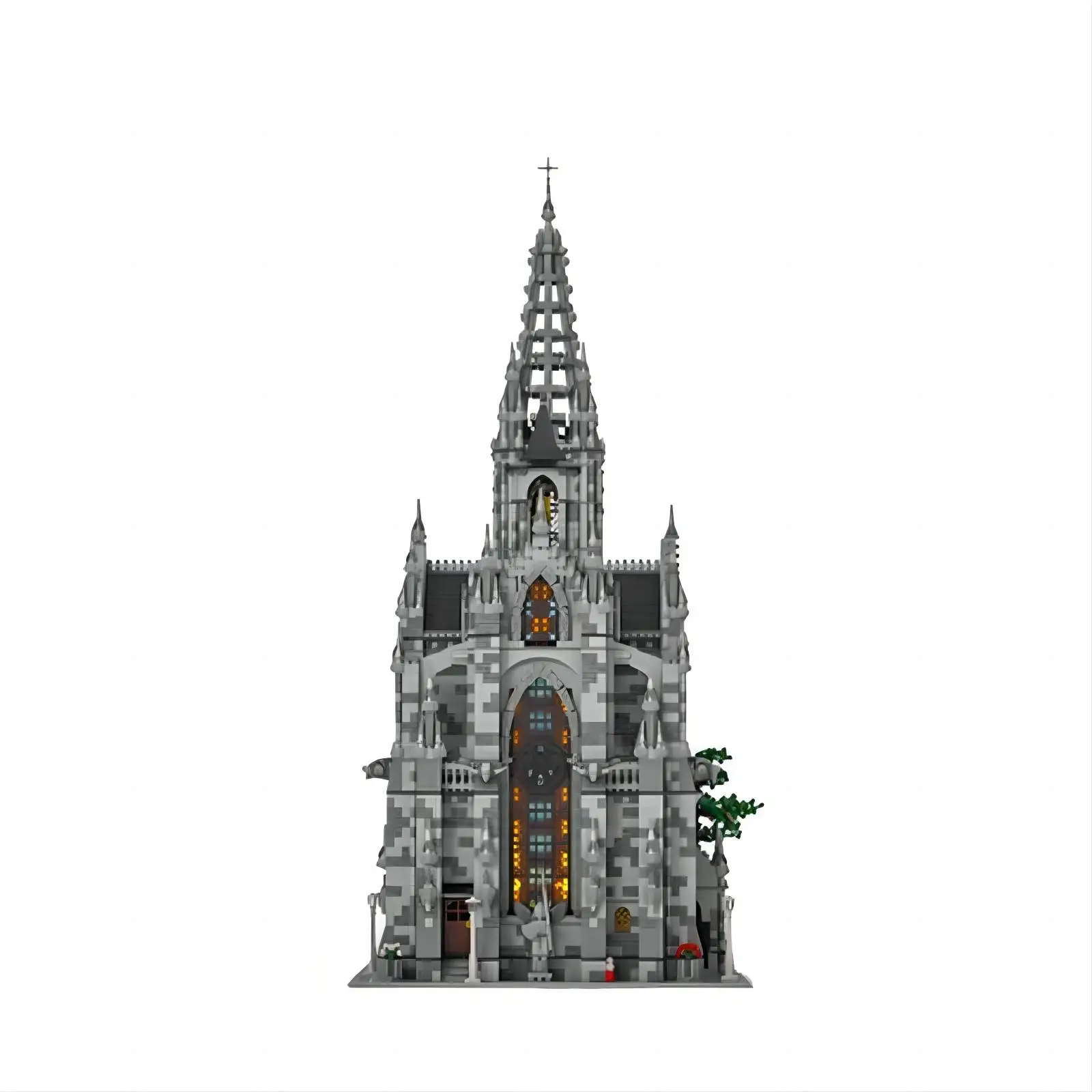 Street View Building Block Brinquedos, Building Block, Catedral Building, MOC-29962, DIY Model Collection, Combined Building Block