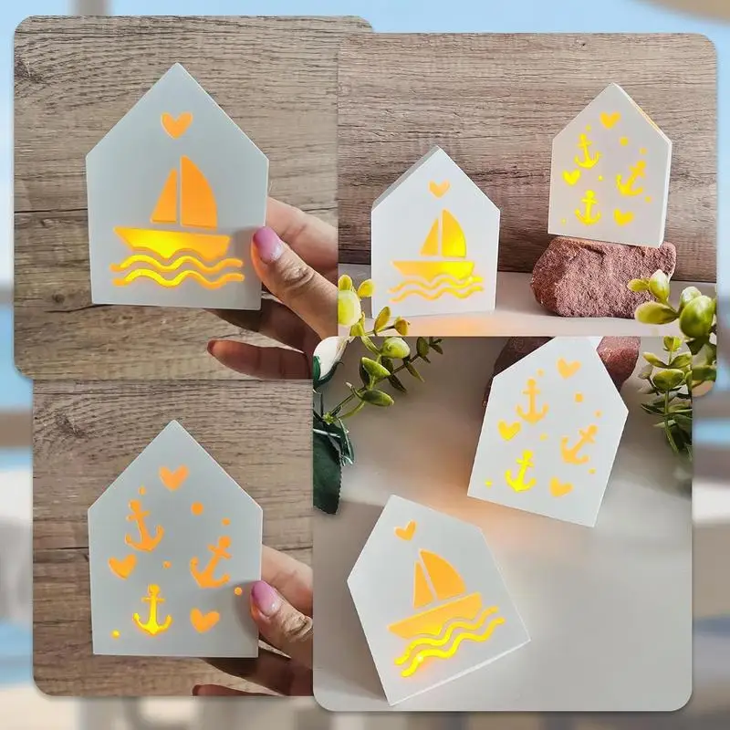 House Shaped Silicone Mold House Shape Epoxy Resin Casting Craft Mold Hollow Design Seaside Home Mould For Flower Preservation