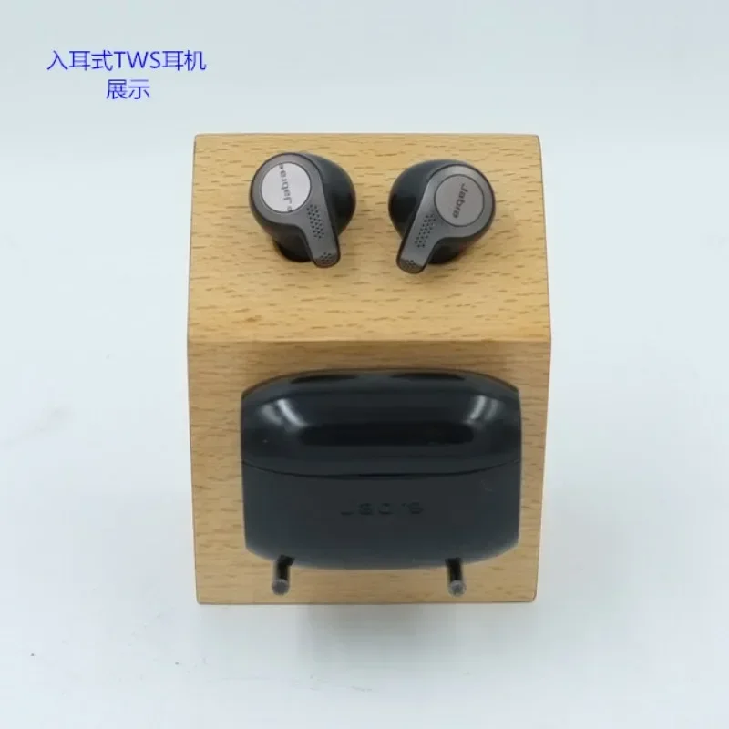 Wired Headset Storage Earphone Stand Custom Soild Wood TWS in Ear Bluetooth Wired Headphone Display Stand Earplug Headset Hanger