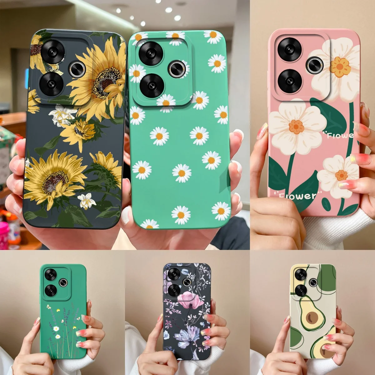 

Cases For Xiaomi Redmi Turbo 3 Beautiful Sunflower Liquid Antifouling Protective Senior Bumper For RedmiTurbo3 Silicone Funda
