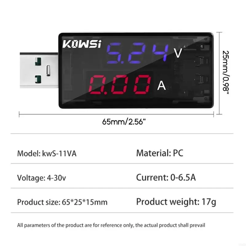 2025 Nieuwe KWS-11VA USB Testerlader Tester Voltmeter Ammeter Detectie Instrument Ondersteuning Quick 6.5A 120W