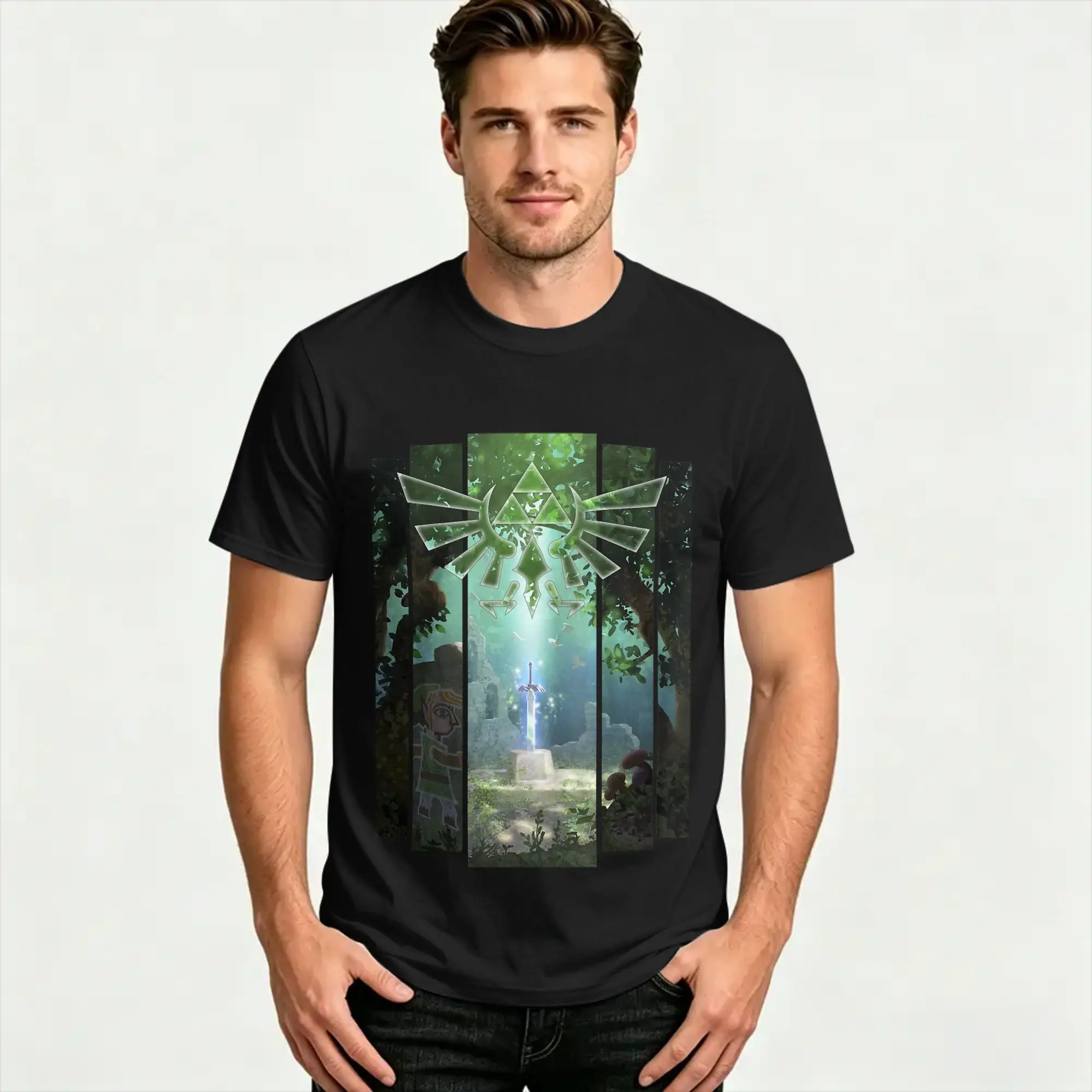 Zelda The Master Sword Lost Woods T Shirt  Harajuku T-Shirts Short Sleeve Streetwear Tshirt Beach Cotton 4XL 5XL 6XL Tees