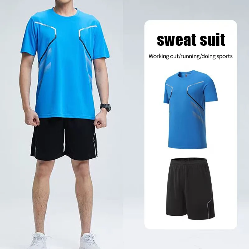 2/3Pcs Summer and Autumn Youth Sports Big Boys' Running and Fitness Breathable Loose Sleeve T-shirt 13-16 Years Old Black Shorts image 3
