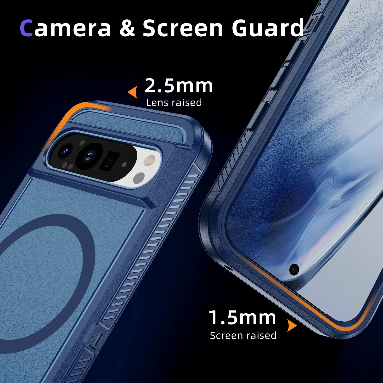 HARUINO is suitable for Google Pixel 9 phone case, Pixel9 Pro wireless magnetic charging, thick anti drop protective cover