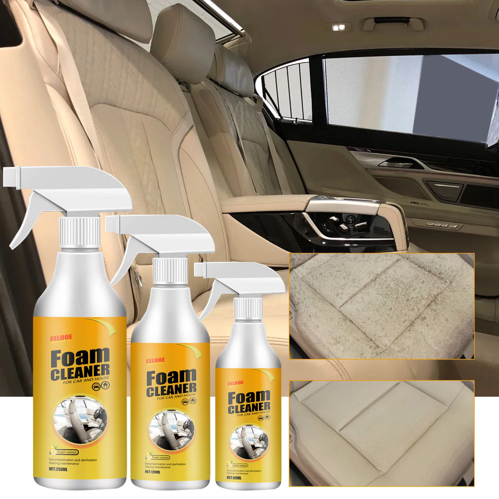 120/250ml Car Interior Cleaning Foam Multi-purpose Foam Cleaner Anti-aging Cleaning Automoive Cleaner Home Cleaning Foam Spray